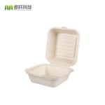 Biodegradable 6" X 6" Disposable Hamburger Box , Cake Packaging Coated Paper