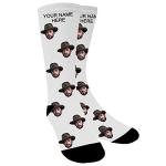 custom print socks crew fashion funky face socks personalized photo design crew