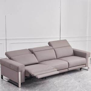 China New Leather Art Functional Sofa Metal Frame Modern Minimalist Usb Leather Electric Sofa In-Line Combination factory