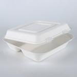 Lunch Box Disposable Sugarcane Pulp * 9 "3-grid 100% Sugarcane Bagasse Hotel