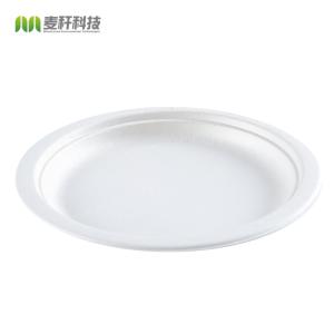 China 7inch round corn bagasse starch biodegradable fresh meat food dessert plate factory