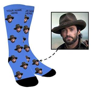 China custom print socks crew fashion funky face socks personalized photo design crew socks men women factory