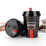 12 Oz Black Single Wall Paper Cups For Milk / Tea Food Grade