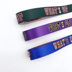 Custom woven jacquard printed logo recycled thick nylon belt webbing strap for