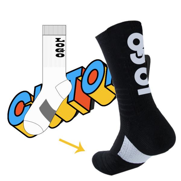 Fashion men's socks custom logo soccer basketball sports happy sock men business