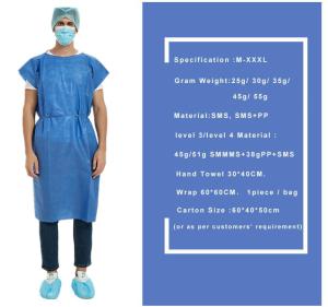 China Anti-Static Disposable Patient Gown Waterproof Dustproof Sterile Disposable Surgical Gown factory