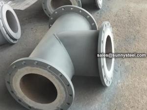 China Cast Basalt Lined Steel Pipe Tee factory
