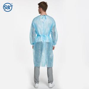 China PP+PE Disposable Isolation Gown impervious knitted cuff disposable waterproof isolation gowns factory
