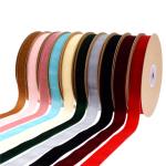 High Quality Decoration Ribbon Rolls , Soild Color Nylon Velvet Ribbon