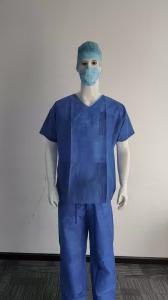 China V Neck Disposable Nursing Scrubs Short Sleeves Disposable Scrubs Sets factory