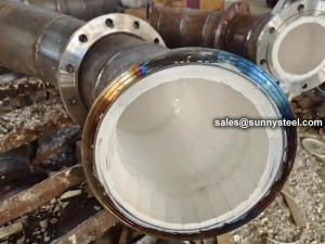 China Ceramic Chip Lined Wear-Resistant Pipes factory
