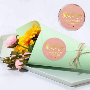 Custom printing round roll shipping packaging kraft paper labels thank you