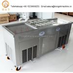 Stainless steel double square pan fried ice cream roll machine Commercial flat