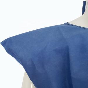 China SMS PP Nonwoven Fabric Disposable Patient Gown Eco Friendly Blue Hospital Gown Sterile Reinforced factory