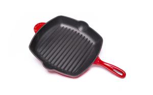 China ENAMELLED CAST IRON SQUARE GRILL SKILLET factory