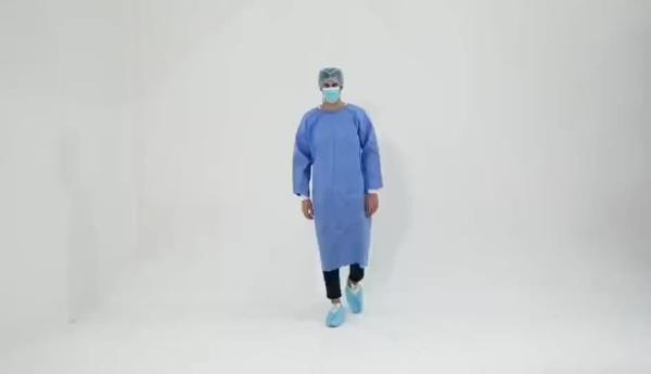 Disposable Reinforced Ultrasonic Sewing SMS Waterproof Uniform Long-sleeved