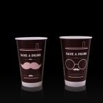 Mustache glasses wholesale paper milk tea coffee cups