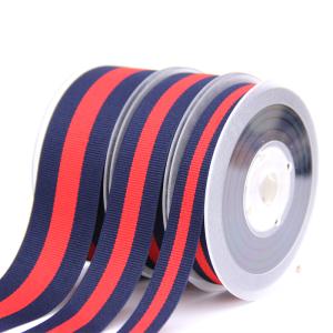 China Polyester Custom Logo Print Stripe 1.5 Grosgrain Printed Ribbon factory