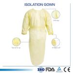 S&J Reusable Laminated Waterproof Non-woven PP PE Disposable Yellow Isolation