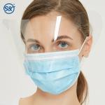 SJ personal protective equipment protection medical mask face shield 3 ply