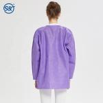 Three Pockets Disposable Lab Coats White Pink Purple Laboratory Lab Coat