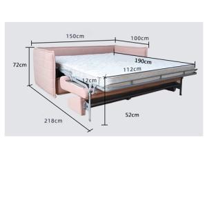 China Multifunctional Apartment Sofa Bed Fabric Three-Person Living Room Sofa Art Push-Pull Bed factory
