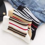 Women's Socks Japanese Korean Trend Vertical Striped Socks female Cotton Running