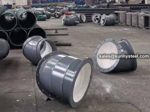 China High Alumina Ceramic Lined Conveying Wear Resistant Elbow factory