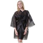 Disposable Nonwoven Kimonos Spa Wear Gown Salon Gown White Black Bathrobe Nylon