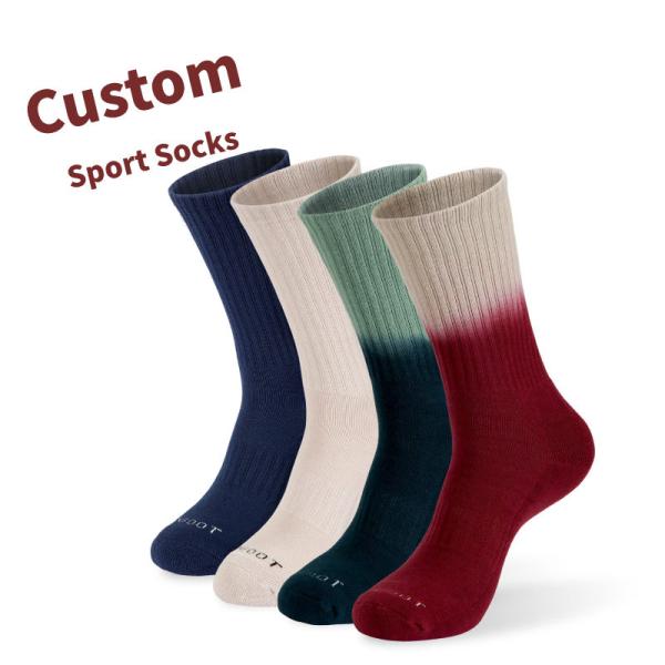 Arbitrary Pattern Wholesale Custom Sports Socks Unisex Gradient Design Tie Dye