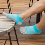 Customized Invisible Pure Cotton Breathable Five Finger Sports Socks Colorful