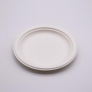 China 8.75 inch round white pulp biodegradable sugarcane party plates factory