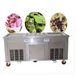 Stainless steel double square pan fried ice cream roll machine Commercial flat