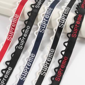 China Custom jacquard logo designer braided fluorescent green polyester webbing band for Garments Shoes Bags factory