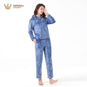China Women Plus Size Women 100_polyester Luxury Fleece Sleepwere Winter girls sleepwear pajamas factory