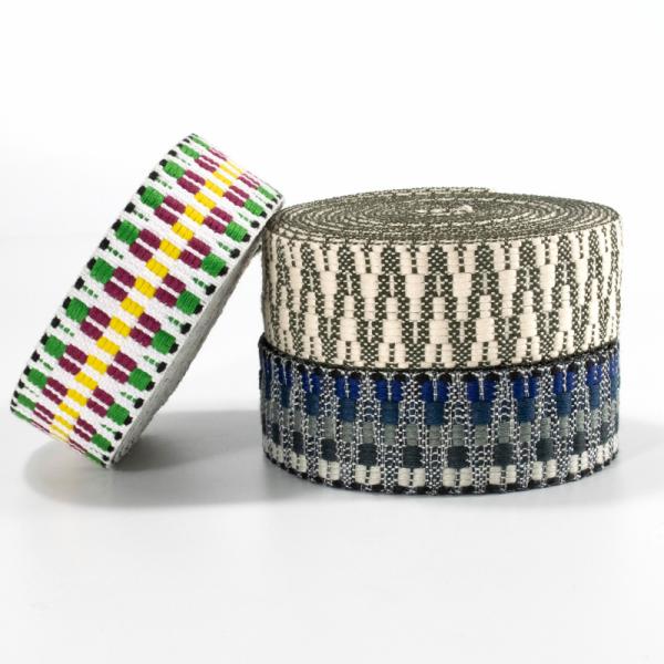 40mm wide colorful polyester cotton jacquard weave webbing canvas belt handbag