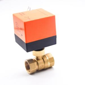 China Durable AC220V Brass Water Valve , Automatic Electronic Motorized Ball Valve DN15 20 25 32 40 factory