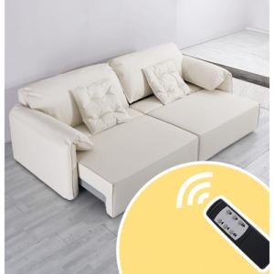 China New Modern Minimalist Elephant Ear Sofa Leather Nordic Living Room Straight Row Smart Sofa factory