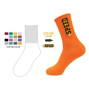 China Custom design athletic crew men kids sports grip team socks print sports crew custom logo cotton badminton tube socks factory