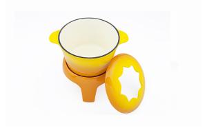 China ENAMELED CAST IRON FONDUE SET factory