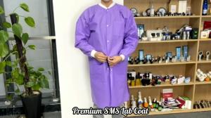 China S&amp;J Disposable isolation/lab/patient gown/coat pp/pp+pe/sms factory