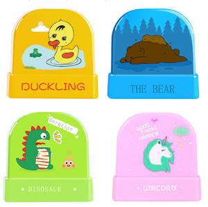 China factory wholesale cartoon cute waterproof baby name toy flash stamp for children's clothes factory