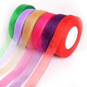 China Good Quality Celebrate It Gift Organza Ribbon With Satin Edge For Packing factory