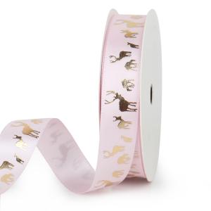 China Custom Logo Polyester Decoration Ribbon Rolls , Private Label Gift Packing Ribbon factory