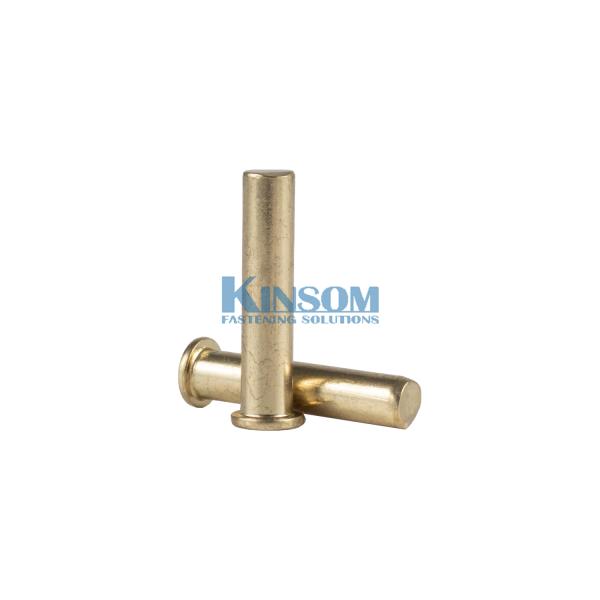 China Flat head solid rivet Copper coating factory