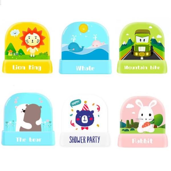 wholesale cartoon cute waterproof kids name flash toy stamp for children's