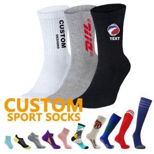 China Wholesale men quick sport sock women custom logo barnded high quality anti slip bamboo grip athletic sport sock cotton factory
