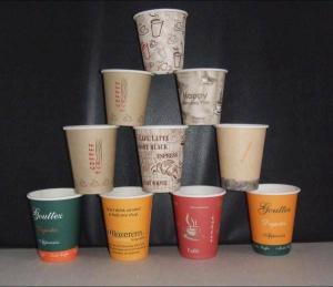 China Goblet Coffee Drink Disposable Paper Cup New Designed Logo factory