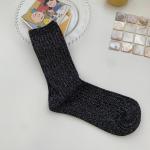 Women's long socks spring and autumn golden silver silk socks breathable glitter