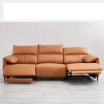New Modern Minimalist Designer Leather Sofa Living Room Three-Position Armrest